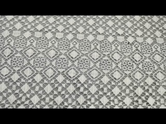 100% Poly Off White Geo Chemical Embroidered Lace Fabric For Women Clothing