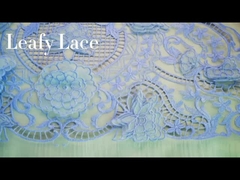 49 inchs  Blue Color Floral 3D Laser Embroidery Fabric For Women Dress and Fashion Design