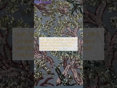 Leafy Sequin Embroidery Lace  Fabric Durable and Elegant Luxary  Fabric Wedding Party Occasions Sequin Embroidery Fabric