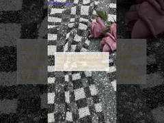 Leafy Sequin Embroidery Plaid Fabric Durable and Elegant  Sequin Luxary Fabric