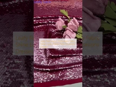  Leafy Red Sequin Embroidery Fabric Shine Luxary Fabric Party Occasions Dresses