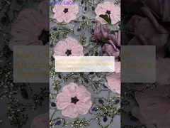 Leafy Corded Lace Fabric Sequin Embroidered High Quality Lace Elegent Embroidery Fabric