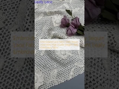 Embroidered Lace Fabric Leafy Sequin Lace Fabric High Quality Elegent Leafy Embroidery Fabric