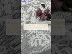 100% Cotton Leafy Corded Lace Fabric Embroidered Lace Fabric Lace Elegent Embroidery Fabric