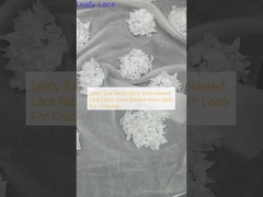 Leafy Tulle Mesh Fabric Embroidered Lace Fabric Floral Breathe Mesh Leafy For Costumes