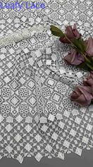 100% Poly Off White Geo Chemical Embroidered Lace Fabric For Women Clothing