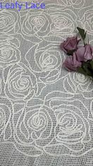 100% Cotton Ivory Embroidered Lace Fabric 124CM Width
