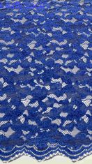 Light Blue Color Chenille Yarn Floral Scalloped Edge Lace Fabric By The Yard Dress For Fashion
