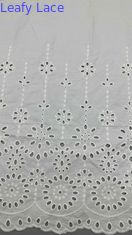 White 100% Cotton Laser Out  Floral Embroidered Cotton Fabric By The Yard For Fashion Women Dress