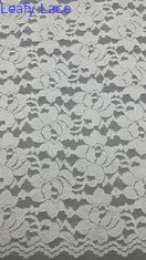 55 Inch Width Nylon Spandex White Color Stretch Floral Design Elastic Lace Fabric With Scallop For Fashion Women Dressing