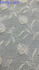 100% Cotton Eco-Friendly Crochet Embroidered Lace Fabric With Floral Pattern