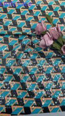 Vibrant Printed Sequin Embroidery With Geometric Patterns Clear Sequin Ground Full Width
