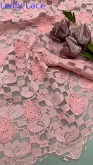 Leafy Pink Plaid Embroidery Durable And Elegant Luxary Knit Embroidery Fabric Lace Fabric Wedding Birthday Occasions Sequin Plaid Beaded Fabric
