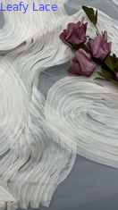 Luxary White Pleated Fabric Durable and Elegant Luxary Pleated Embroidery Fabric  Wedding Birthday Occasions Hight Quality