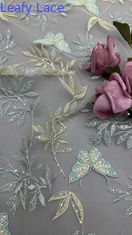 Embroidery Lace Fabric Butterfly Elegent 100% Cotton Luxury Style