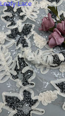 100% Polyester Sequin Embroidered Fabric Breathe And Elegent Wedding Party Sequin Fabric