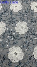 Corded Sequin Lace Elegent Wedding Embroidery Fabric for Wedding Gowns