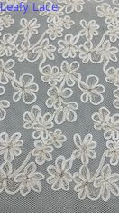 Luxury Corded Embroidered Lace Fabric Leafy Embroidery Fabric