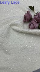 Leafy Sequin Embroidered Lace Fabric Wedding Occasion Fabric Luxury Elegant Fabric