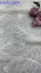 Embroiedered Lace Fabric White Breathe and Elegant Embroidered Mesh Leafy  Occasion Wedding Fabric