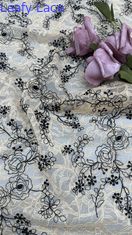 Embroidery Evening Embroidered Lace Fabric Leafy Luxury Occasion Wedding Fabric