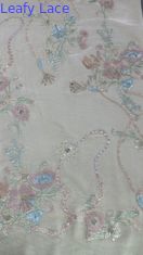 East Culture Leafy Sequin Floral Lace Fabric for Dressmaking Dinner Gowns Shining Fabric