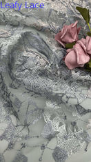 French Tulle Lace with Metallic Embroidered Lace Mesh for Couture-Inspired Formal and Evening Wear