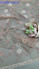 Embroidered Lace Fabric Mesh Ground  Artistic Detailing for Sophisticated Custom-Made Evening Dresses