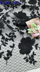 Leafy Embroidered Lace Mesh Baroque Floral Patterns for Romantic Formal Gowns
