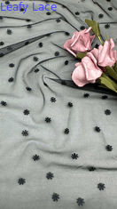 Flocked Mesh Lace With Embroidered Sheer Elegance With Subtle Design