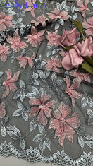 Embroidered Lace With Floral Details Deeply Textured Fabric For Dramatic High-Fashion Evening Gowns