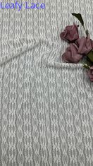 Leafy White Lace Embroidered Fabric New Collection Baroque Floral Patterns For Regal And Romantic Sweet Gowns