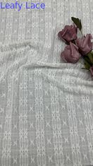 Leafy White Lace Embroidered Fabric Great Color Baroque Stripe Type Patterns And Romantic Dress