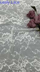 Girls White Lace Embroidered Fabric Breathe Floral Patterns Mesh Ground For Wedding Dresses