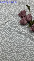 White Lace Embroidered Fabric Cloud Patterns Mesh Ground for Wedding Dresses