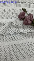 Luxury 100% Cotton Leafy White Lace Wave Stripe Effect For Women's Ladies Wedding Evening Dresses