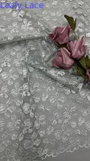 Luxury Embroidered Lace Fabric Soft Tulle with Delicate Floral for Elegant Evening Gowns