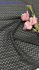 100% Polyester Black Corded Lace Fabric Hollow-up Breathe High Quality Fabric for Cauasl Gowns