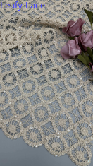 Corded Sequin Embroidered Lace Fabric 100% Cotton Circle for  Evening and Gala Dresses