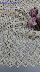 Corded Lace Fabric 100% Cotton Circle 100% Cotton for Evening Dresses