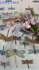 Butterfly Embroideded Chinese Culture Luxary Gufen Breathe Fabric For Show Gowns
