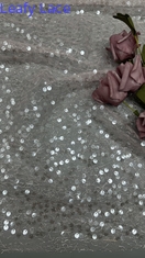 Sequin Lace Fabric For Embroidered Trim Using Customized Design Factory For Gowns