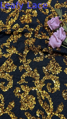 Tree Branch Sequin Fabric For Embroidered Luxary Customized Design Factory For Gowns Party Dressess
