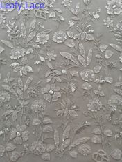 Nylon Polyester Embroidered Lace Fabric