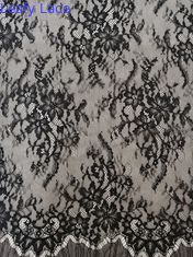 Flower Black French Chantilly Lace Fabric Home Textile Curtain Lace