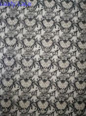 125CM Black Delicate Luxury Beaded Embroidered Lace Fabric
