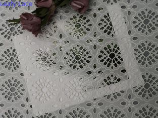 Eyelet Mesh Laser Cutting Cotton Fabric For Female Dress