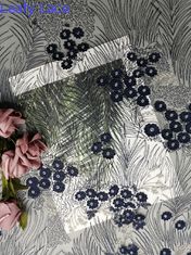 60 Yards Navy 3D Floral Embroidery Crochet Lace Fabric