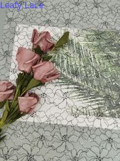 142CM All Over Swiss Floral Polyester Lace Trim Silver Contrast Embroidery