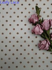 Brown 100% Polyester 140CM Flocked Mesh Tulle Fabric For Girl Dress